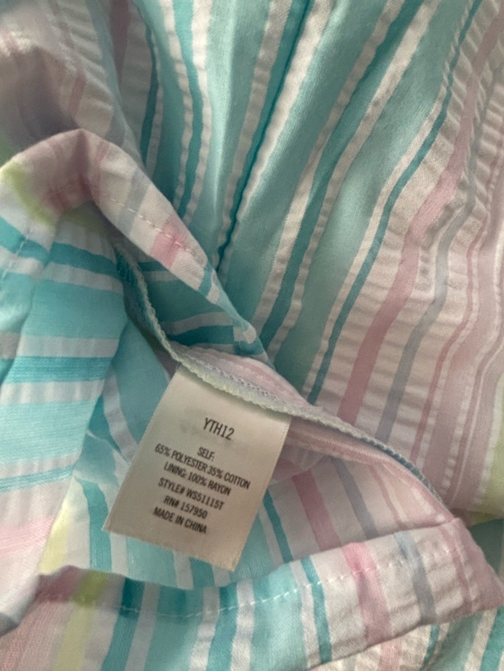 Light Blue & White Stripe Ruffle-Sleeve Kids Dress - Picture 8 of 8